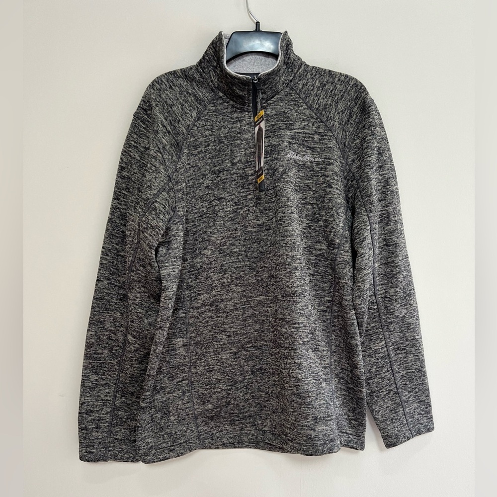 Eddie Bauer NWT Men's Radiator Quarter Zip Pullover in Charcoal Grey, size M